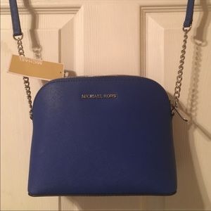 Cindy Electric Blue Cross Body Leather Bag